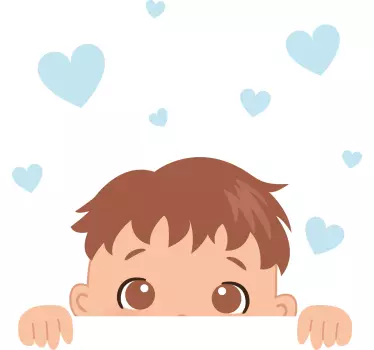 Camiseta niños niño lindo con corazones - TenVinilo