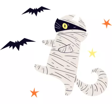 Camiseta niños gato momia diversión halloween - TenVinilo