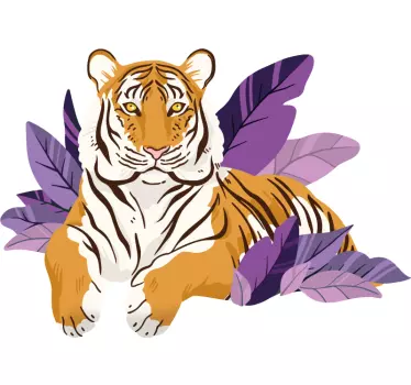 Camiseta niños tigre entre hojas - TenVinilo