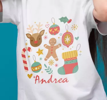 Camiseta de Navidad Reno personalizado - TenVinilo