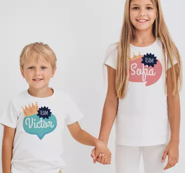 Camiseta infantil burbujas con texto personalizable - TenVinilo