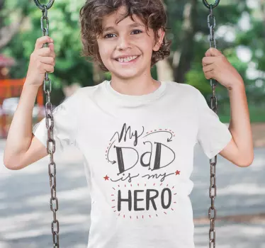 Camiseta niños Dad is my Hero - TenVinilo