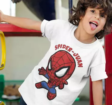 Camiseta niños Spiderman con Nombre - TenVinilo