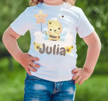 Camiseta niños abeja linda y estrella - TenVinilo