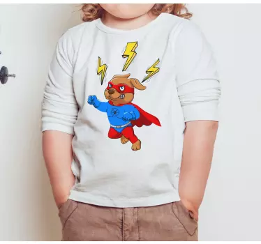 Camiseta niños aventura del perro superhéroe - TenVinilo