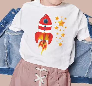 Camiseta niños aventura en cohete - TenVinilo