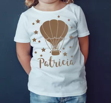 Camiseta niños aventura en globo aerostático - TenVinilo