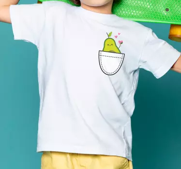 Camiseta niños bolsillo de aguacate lindo - TenVinilo