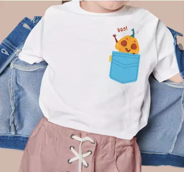 Camiseta niños abucheo de bolsillo de calabaza - TenVinilo