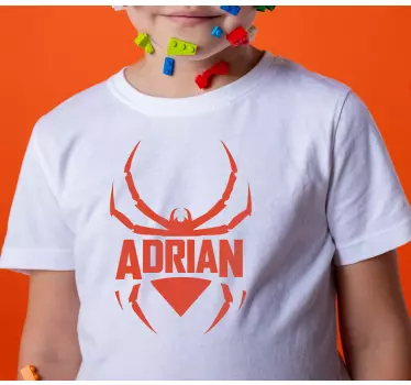 Camiseta niños camiseta con nombre inspirado en arañas - TenVinilo