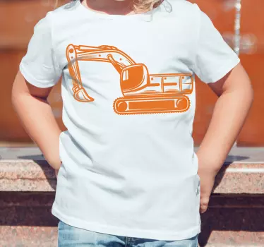 Camiseta niños camiseta divertida de excavadora - TenVinilo