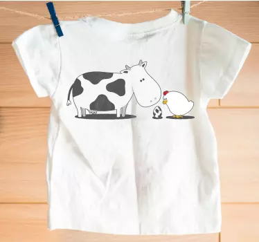 Camiseta niños Camiseta gallina y vaca - TenVinilo