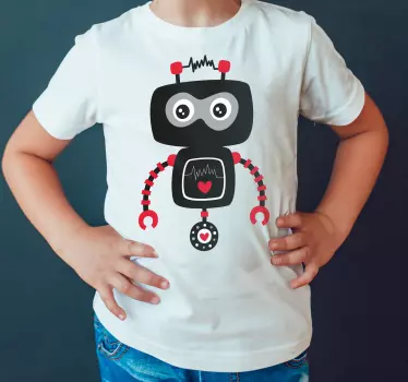 Camiseta niños Camiseta robot dibujos animados negro - TenVinilo