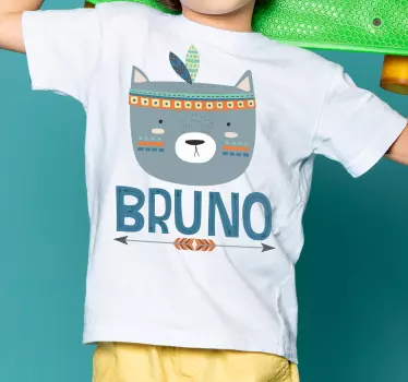 Camiseta niños cara de oso linda - TenVinilo