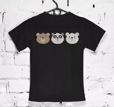 Camiseta niños caras de animales lindos - TenVinilo