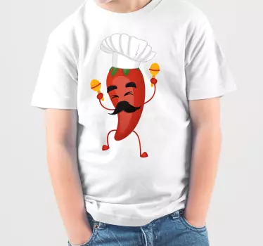 Camiseta niños chef feliz pimiento - TenVinilo