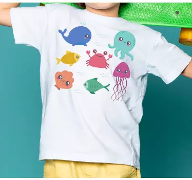 Camiseta niños Colección de animales de vida marina - TenVinilo