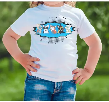 Camiseta niños colección perros superhéroes - TenVinilo