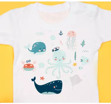 Camiseta niños criaturas marinas adorables - TenVinilo