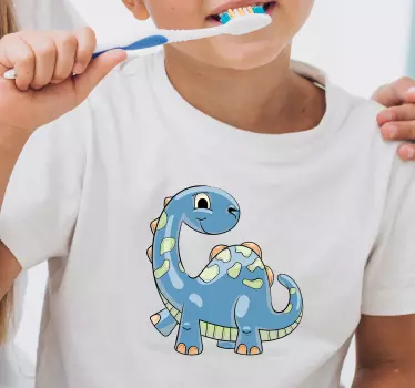 Camiseta niños Dibujos animados de dinosaurio azul - TenVinilo