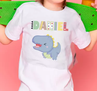Camiseta niños Dinosaurio bebé con nombre personalizado - TenVinilo