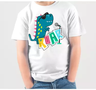 Camiseta niños dinosaurio genial cantando - TenVinilo