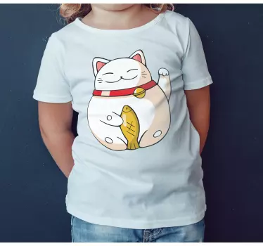 Camiseta niños diseño de gato lindo - TenVinilo