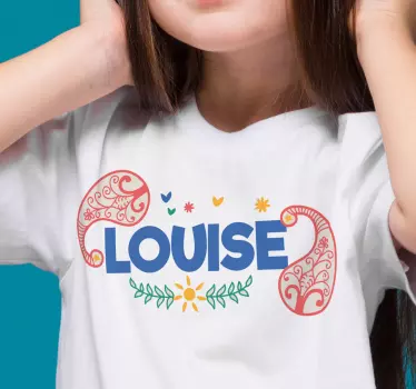 Camiseta niños diseño de nombre colorido - TenVinilo