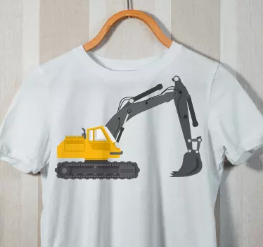 Camiseta niños Diseño excavadora amarilla - TenVinilo