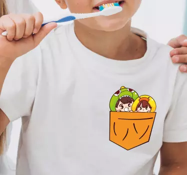 Camiseta niños diversión en el bolsillo juguetón - TenVinilo
