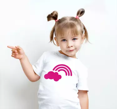 Camiseta niños diversión nube arcoíris - TenVinilo