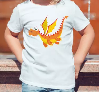 Camiseta niños dragón de dibujos animados alegre - TenVinilo