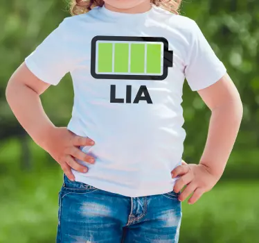 Camiseta niños energía cargada - TenVinilo