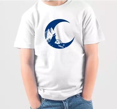Camiseta niños escena de camping a la luz de la luna - TenVinilo
