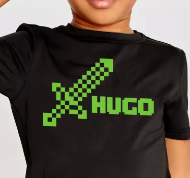 Camiseta niños espada pixelada - TenVinilo