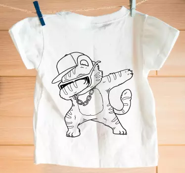 Camiseta niños estilo gato genial - TenVinilo