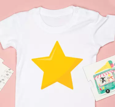 Camiseta niños Estrella clásica amarilla - TenVinilo