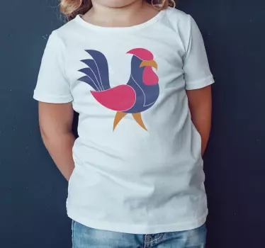 Camiseta niños gallo colorido vivo - TenVinilo