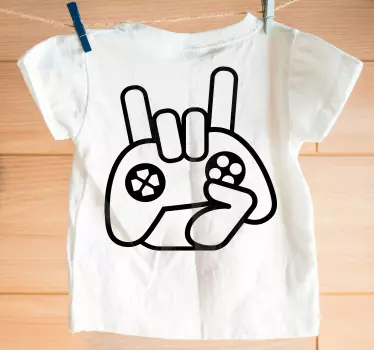 Camiseta niños gesto de mano gamer - TenVinilo