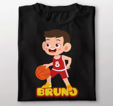 Camiseta niños jugador de baloncesto emocionado - TenVinilo