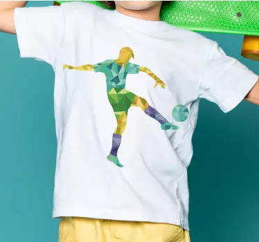 Camiseta niños jugador de fútbol colorido - TenVinilo