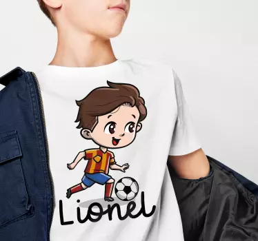 Camiseta niños jugador de fútbol lindo - TenVinilo