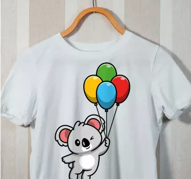 Camiseta niños Koala gris con globo - TenVinilo
