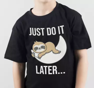 Camiseta niños lema de la vida de un perezoso - TenVinilo