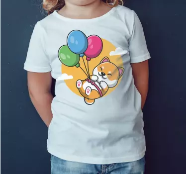 Camiseta niños Perro chino y globos - TenVinilo