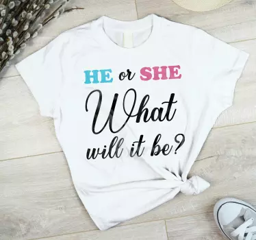 Camiseta niños pregunta Él o ella - TenVinilo