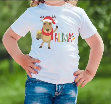 Camiseta niños renos adorables alegría - TenVinilo