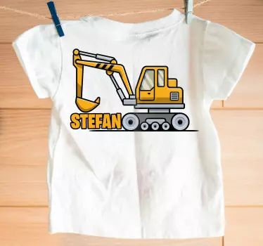 Camiseta niños ropa personalizada de excavadora - TenVinilo