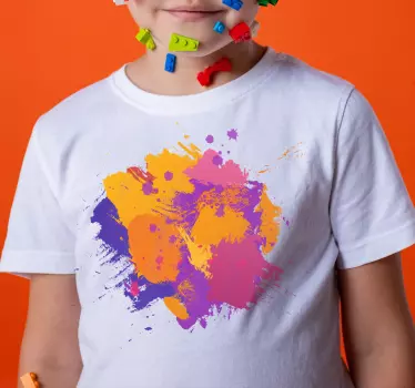 Camiseta niños salpicadura de color vibrante - TenVinilo