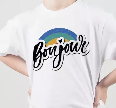 Camiseta niños saludo soleado bonjour - TenVinilo